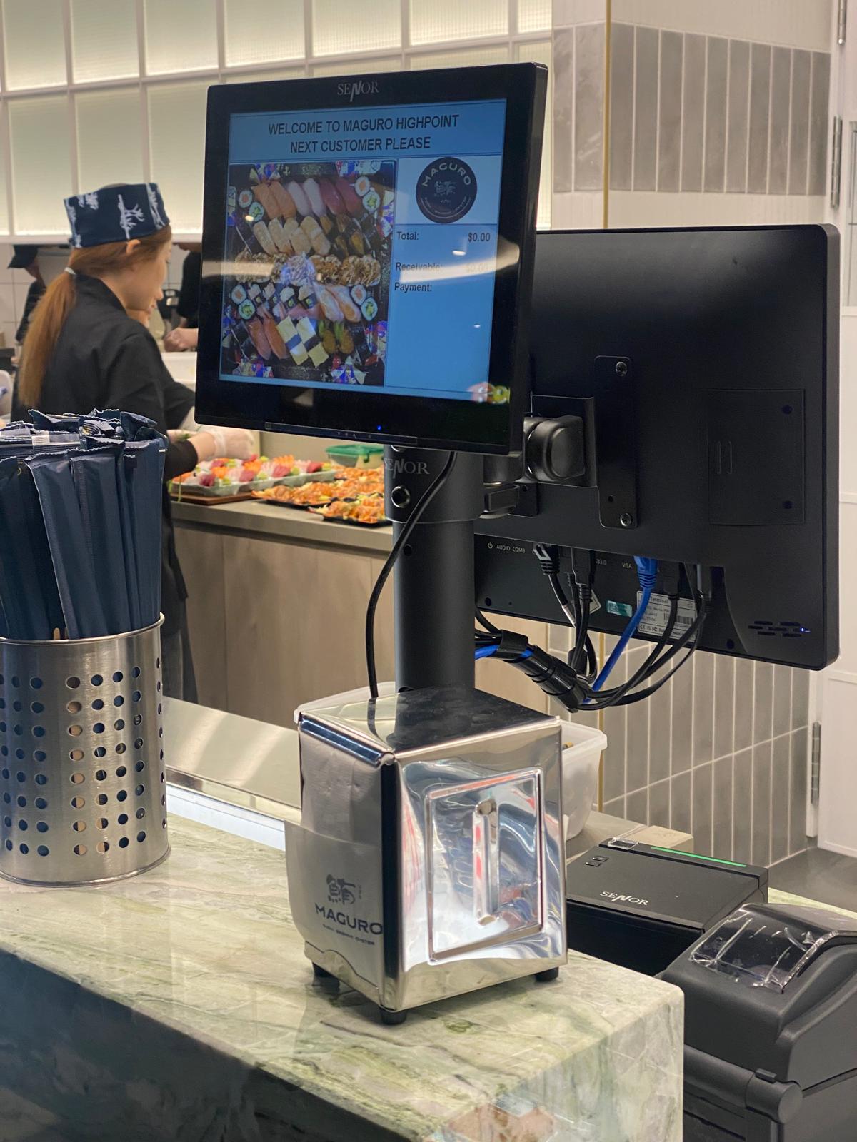 Maguro dual screen hospitality setup